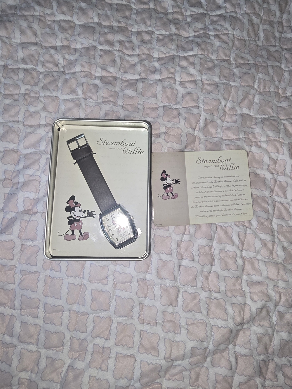 Steamboat Willie Mickey Mouse Watch in Black and Silver